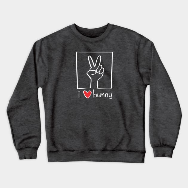 peace and love bunny Crewneck Sweatshirt by denufaw